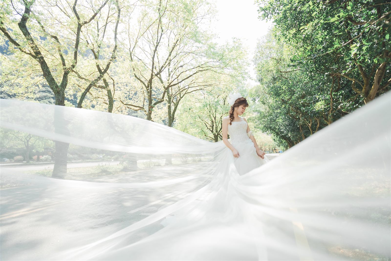 中壢森林系婚紗,大拖紗婚紗照